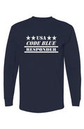 USA-Made LS T-Shirt Navy USA Code Blue Responder