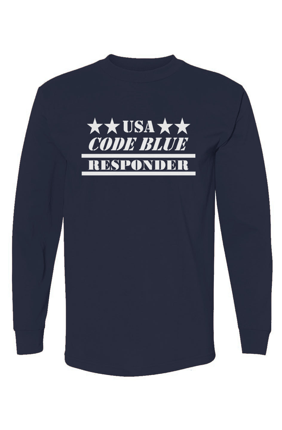 USA-Made LS T-Shirt Navy USA Code Blue Responder