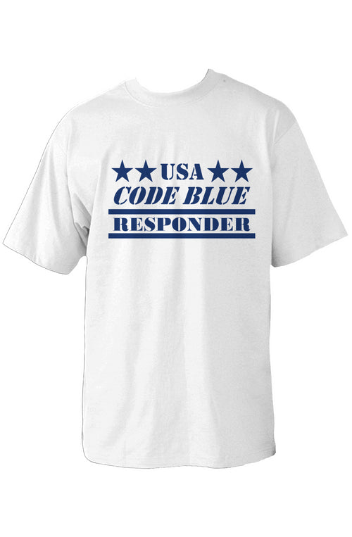 USA Code Blue White/Navy Logo Oversized HW T Shirt